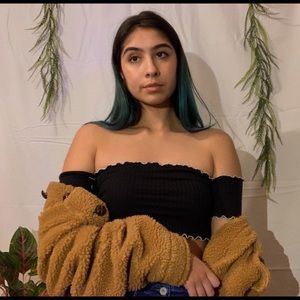 Cropped off the shoulder top